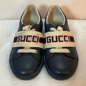 Gucci Kids Black and Cream Sneakers
